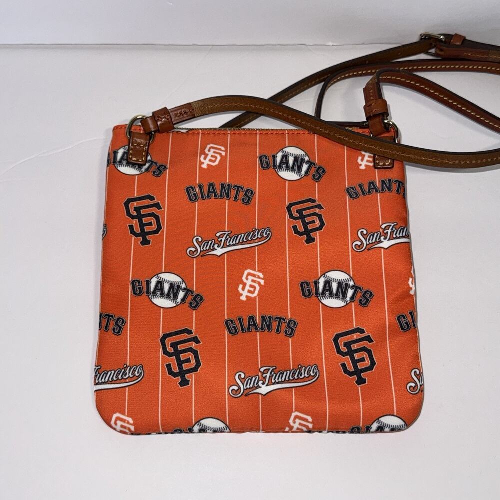 Dooney Bourke San Francisco Giants Crossbody Nylon Leather Strap MLB NWOT Orange - Picture 2 of 7